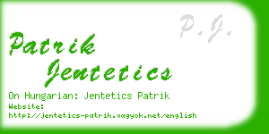 patrik jentetics business card